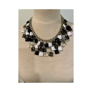 Bold Black and White Statement Necklace